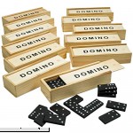Kicko Wooden Dominoes Set Pack of 12 Classic Board Games Building Blocks Educational Toys Game Tiles Leisure Time Perfect for Toddler and Adult  B07GGDMJQR
